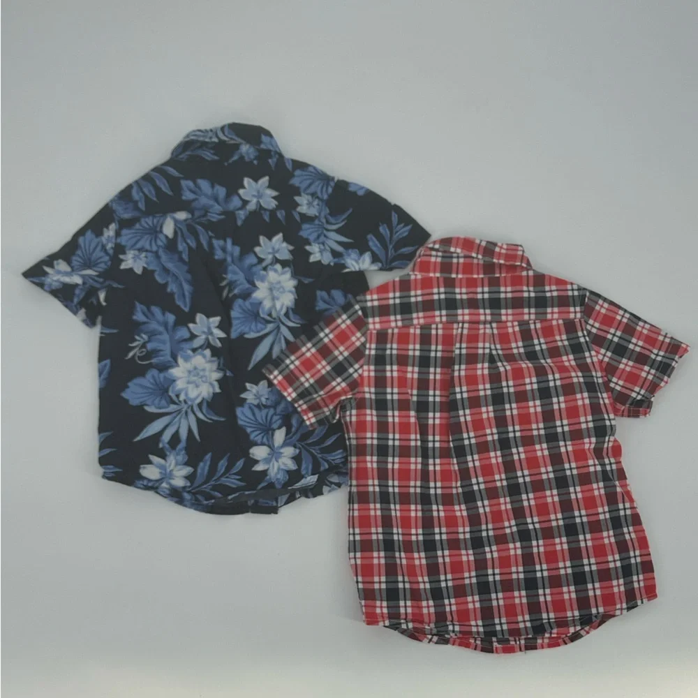 Janie and Jack Bundle Of 2T -Madres Plaid Red Shirt/Tropical Blue‎ Floral Poplin